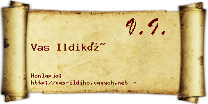 Vas Ildikó névjegykártya